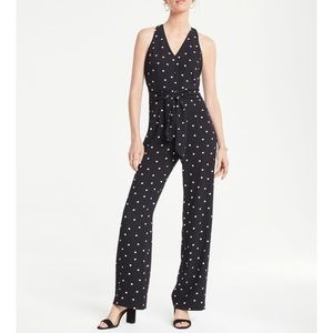 Ann Taylor POLKA DOT RACERBACK JUMPSUIT